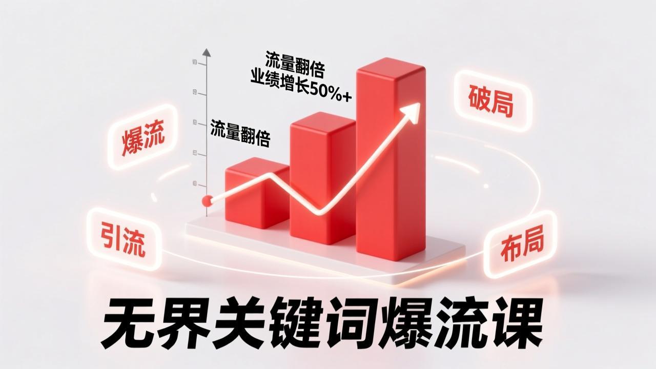无界关键词爆流课,破局布局逻辑、阶段精准引流,实现流量翻倍,店铺业绩增长50%+。-灵感工坊云网创