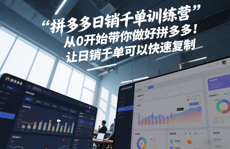 拼多多日销千单训练营,从0开始带你做好拼多多,让日销千单可以快速复制(更新26年1月)-灵感工坊云网创