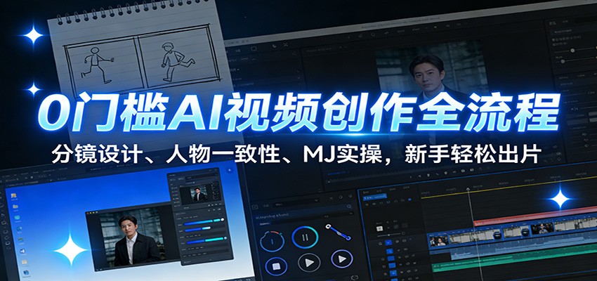 0门槛AI视频创作全流程:分镜设计、人物一致性、MJ实操,新手轻松出片-灵感工坊云网创