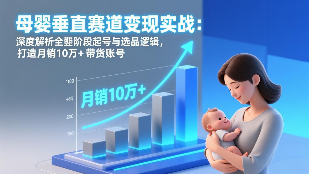 母婴垂直赛道变现实战:深度解析三大阶段起号与选品逻辑,打造月销10万+带货账号-灵感工坊云网创