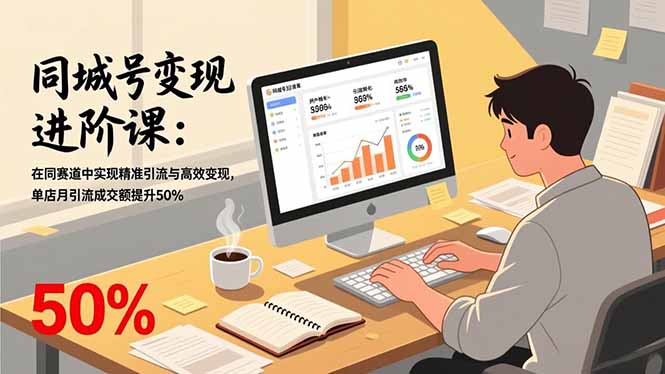 同城号变现进阶课:在同城赛道中实现精准引流与高效变现,单店月引流成交额提升50%-灵感工坊云网创