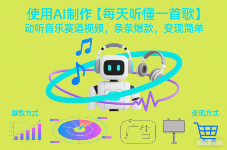 使用AI制作【每天听懂一首歌】动听音乐赛道视频,条条爆款,变现简单-灵感工坊云网创
