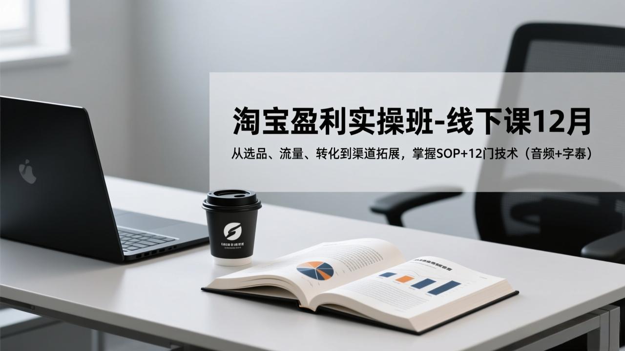 淘宝盈利实操班-线下课12月,从选品、流量、转化到渠道拓展,掌握SOP+12门技术(音频+字幕-灵感工坊云网创
