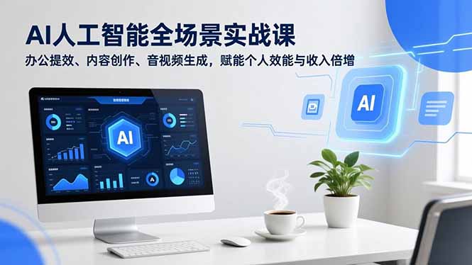 AI人工智能全场景实战课，办公提效、内容创作、音视频生成，赋能个人效能与收入倍增-灵感工坊云网创