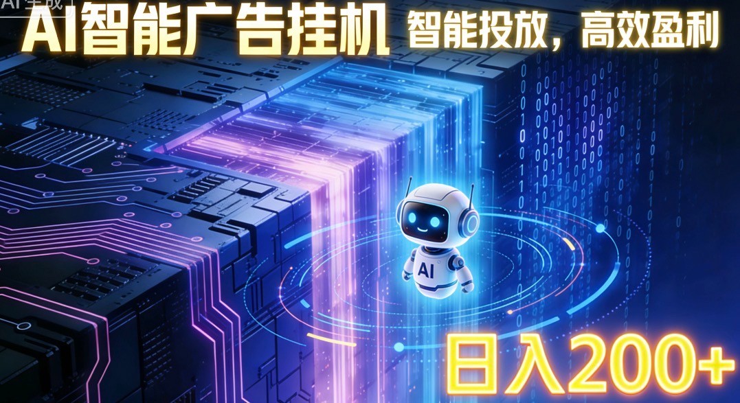 ai智能广告挂机项目,合规挂载广告即可赚取收益,单日收益可达400~500+-灵感工坊云网创