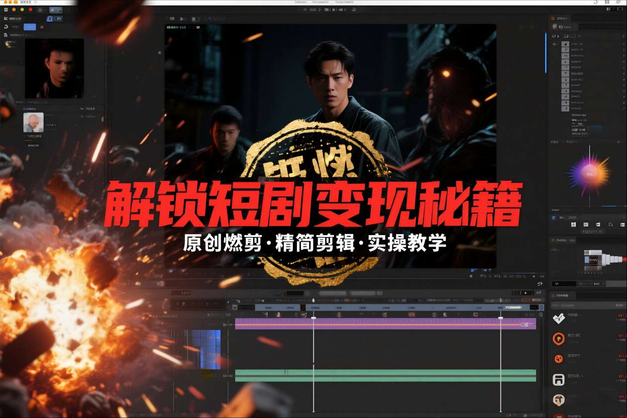 短剧拉新之原创燃剪精简剪辑实操课,解锁短剧变现秘籍-灵感工坊云网创