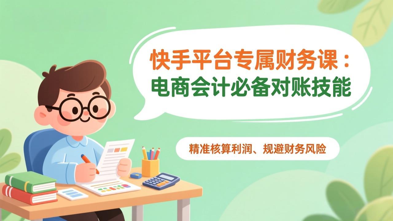 快手平台专属财务课:电商会计必备对账技能,精准核算利润、规避财务风险-灵感工坊云网创