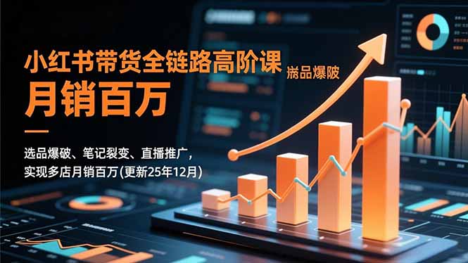 小红书带货全链路高阶课,选品爆破、笔记裂变、直播推广,实现多店月销百万(更新25年12月-灵感工坊云网创