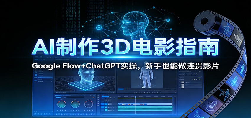AI制作3D电影指南:Google Flow+ChatGPT实操,新手也能做连贯影片-灵感工坊云网创