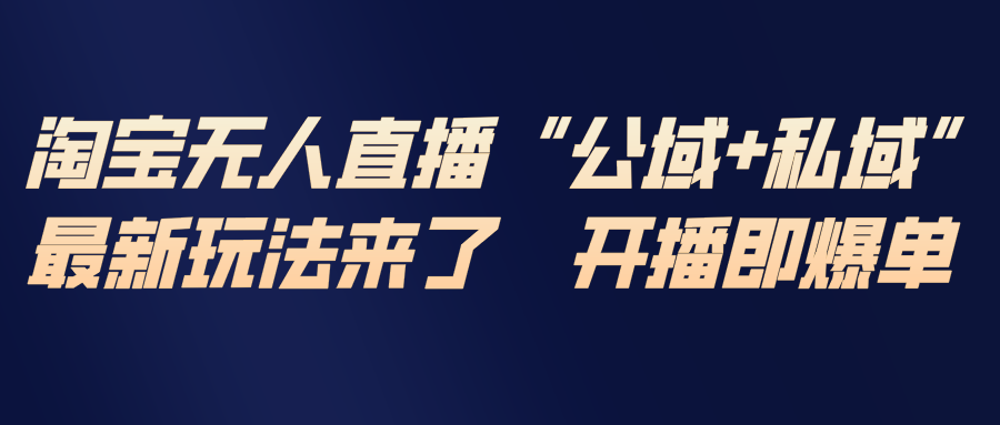 淘宝无人直播最新玩法,包含私域和公域两种玩法-灵感工坊云网创