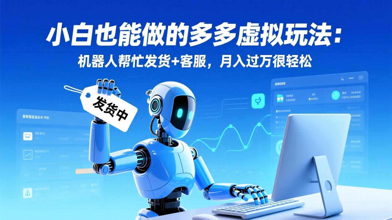 小白也能做的多多虚拟玩法:机器人帮忙发货+客服,月入过万很轻松-灵感工坊云网创