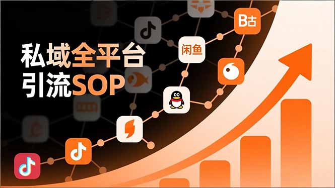私域全平台引流SOP，抖音/快手/小红书/微信/QQ/B站/闲鱼等，技术合集，高效转化公域流量-灵感工坊云网创