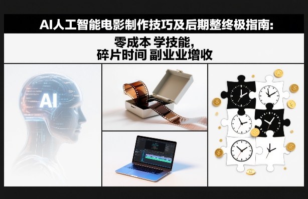 AI人工智能电影制作技巧及后期完整终极指南:零成本学技能,碎片时间副业增收-灵感工坊云网创