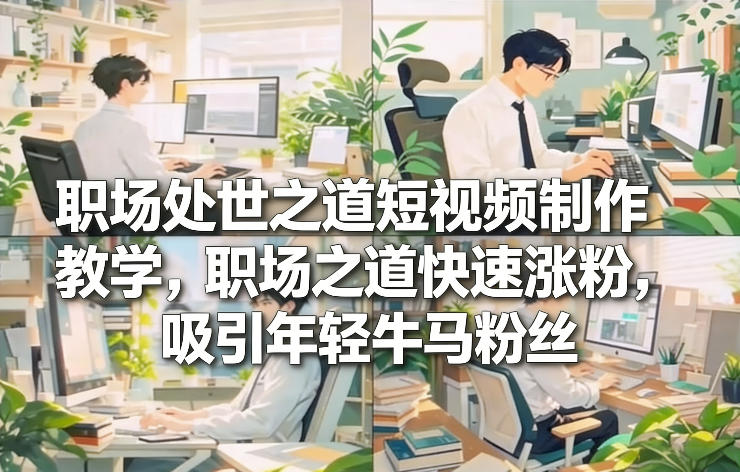职场处世之道短视频制作教学,职场之道快速涨粉,吸引年轻牛马粉丝-灵感工坊云网创
