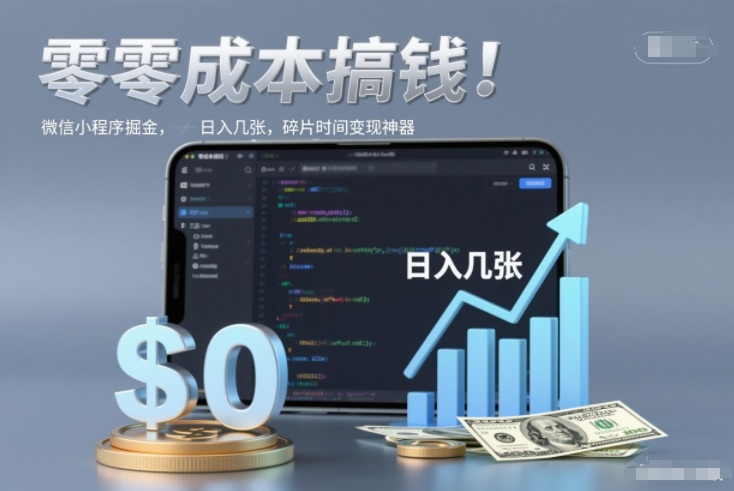 零成本搞钱,微信小程序掘金,简单易操作,日入几张,碎片时间变现神器【揭秘】-灵感工坊云网创