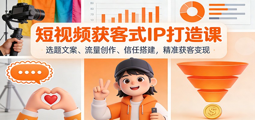 短视频获客式IP打造课：选题文案、流量创作、信任搭建，精准获客变现-灵感工坊云网创
