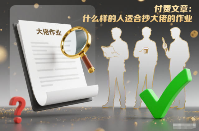 付费文章:什么样的人适合抄大佬的作业?-灵感工坊云网创