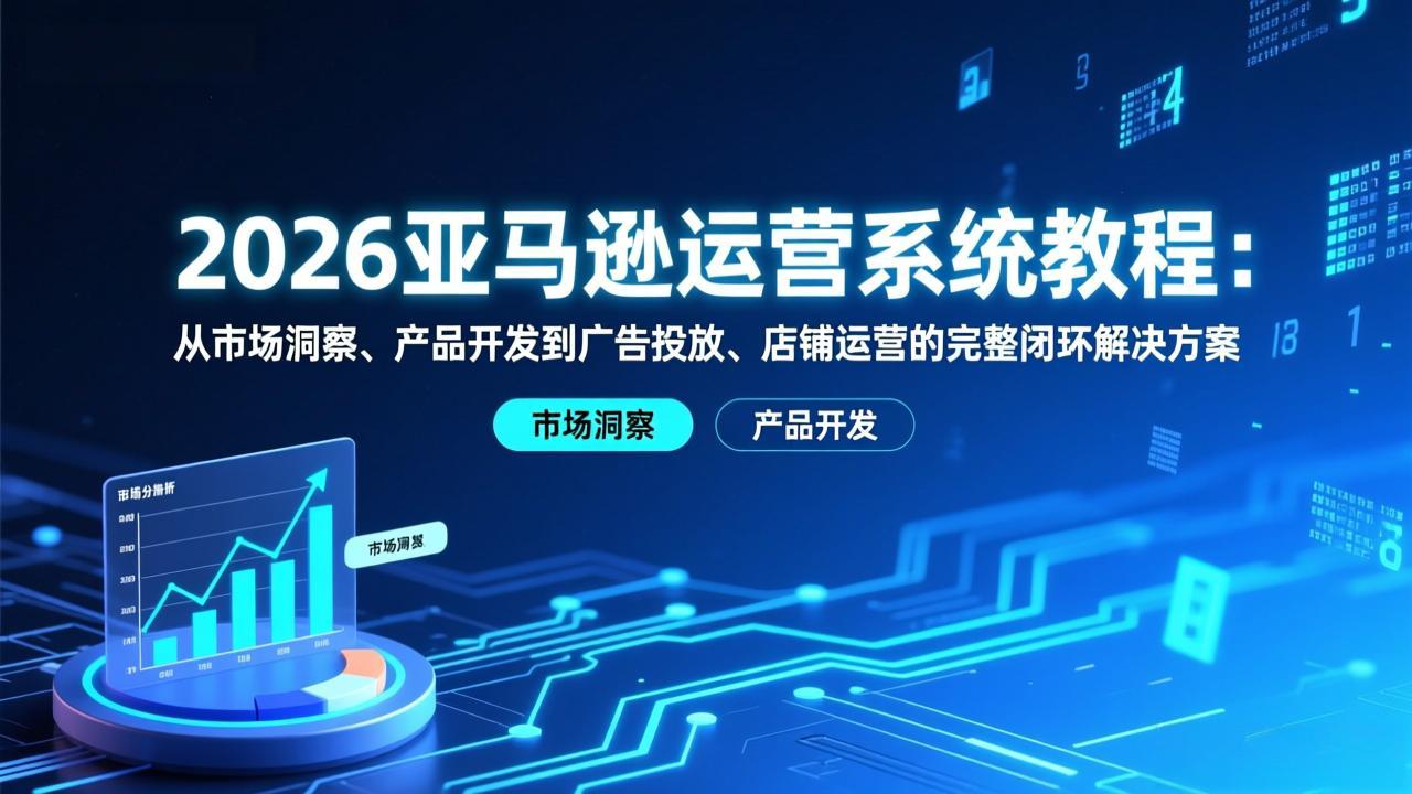 2026亚马逊运营系统教程:从市场洞察、产品开发到广告投放、店铺运营的完整闭环解决方案-灵感工坊云网创