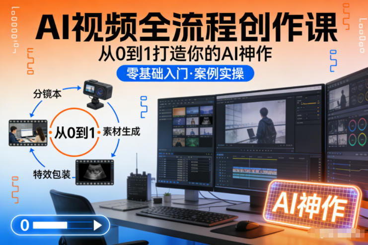 AI视频全流程创作课,从0到1打造你的AI神作-灵感工坊云网创