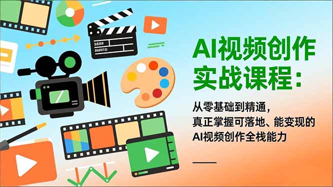 AI视频创作实战课程:从零基础到精通,真正掌握可落地、能变现的AI视频创作全栈能力-灵感工坊云网创