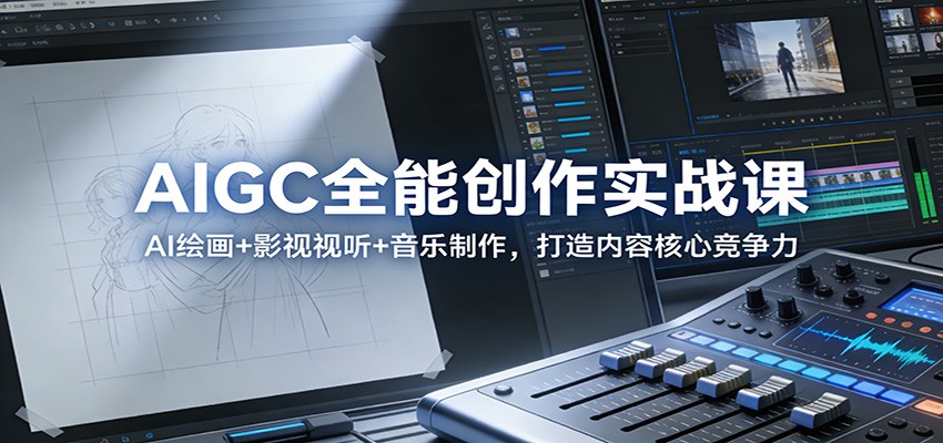 AIGC全能创作实战课:AI绘画+影视视听+音乐制作,打造内容核心竞争力-灵感工坊云网创