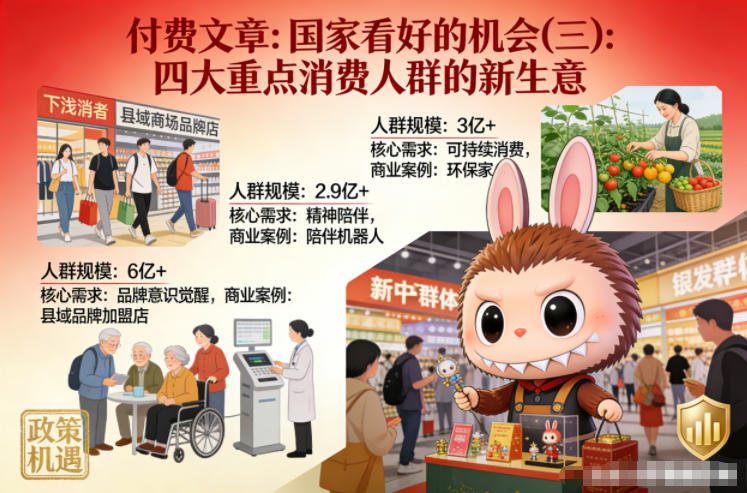付费文章:国家看好的机会(三):四大重点消 费人群的新生意-灵感工坊云网创