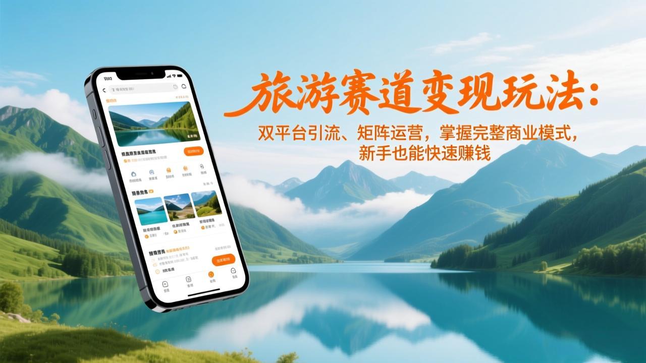 旅游赛道变现玩法:双平台引流、矩阵运营,掌握完整商业模式,新手也能快速赚钱-灵感工坊云网创