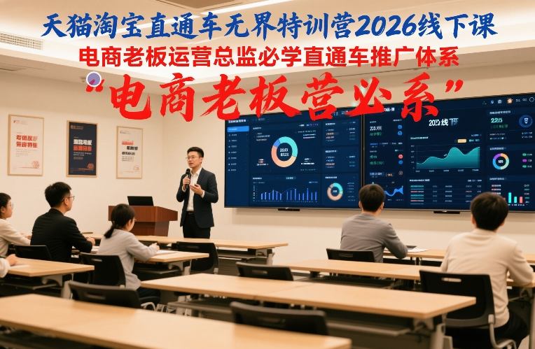 天猫淘宝直通车无界特训营2026线下课,电商老板运营总监必学直通车推广体系-灵感工坊云网创