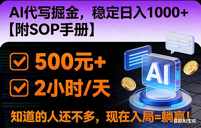 2026风口项目,AI代写掘金,稳定日入1000+,掌握核心技能【附SOP手册】-灵感工坊云网创