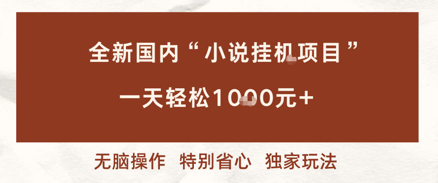 全新国内小说挂G项目,多窗口无脑跑,一天轻松1k+,特别省心【揭秘】-灵感工坊云网创