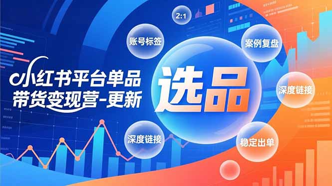 小红书平台单品带货变现营-更新,极致选品、账号标签、案例复盘,深度链接,快速启动稳定出单-灵感工坊云网创