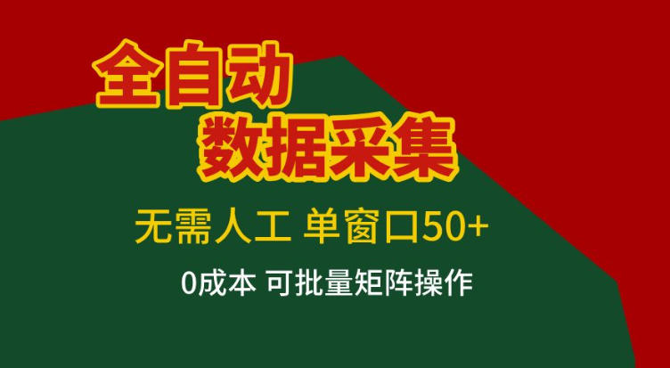 全自动数据采集，无需人工，单窗口50+，0成本可批量矩阵操作【揭秘】-灵感工坊云网创