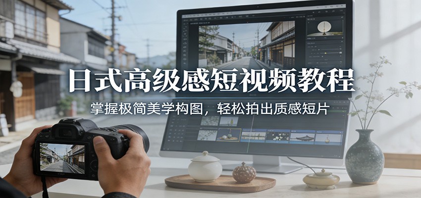 日式高级感短视频教程:掌握极简美学构图,轻松拍出质感短片-灵感工坊云网创