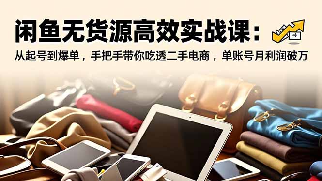 闲鱼无货源高效实战课:从起号到爆单,手把手带你吃透二手电商,单账号月利润破万-灵感工坊云网创