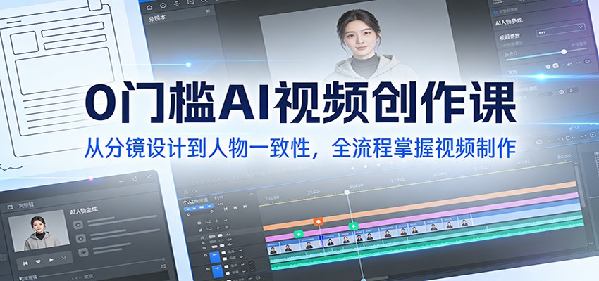 0门槛AI视频创作课:从分镜设计到人物一致性,全流程掌握视频制作-灵感工坊云网创