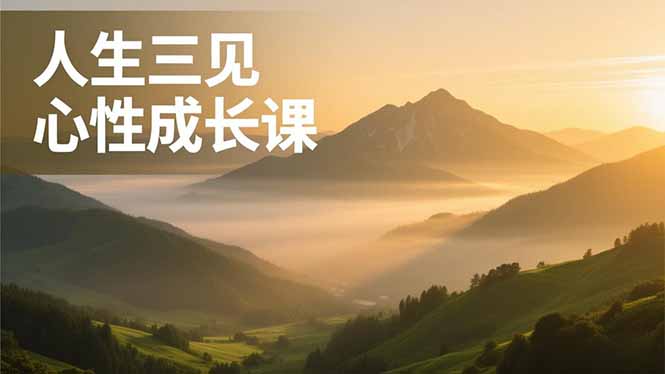 人生三见心性成长课,见天地众生自己,搞透人性安顿身心,活出清晰自我,内在富足无价-灵感工坊云网创