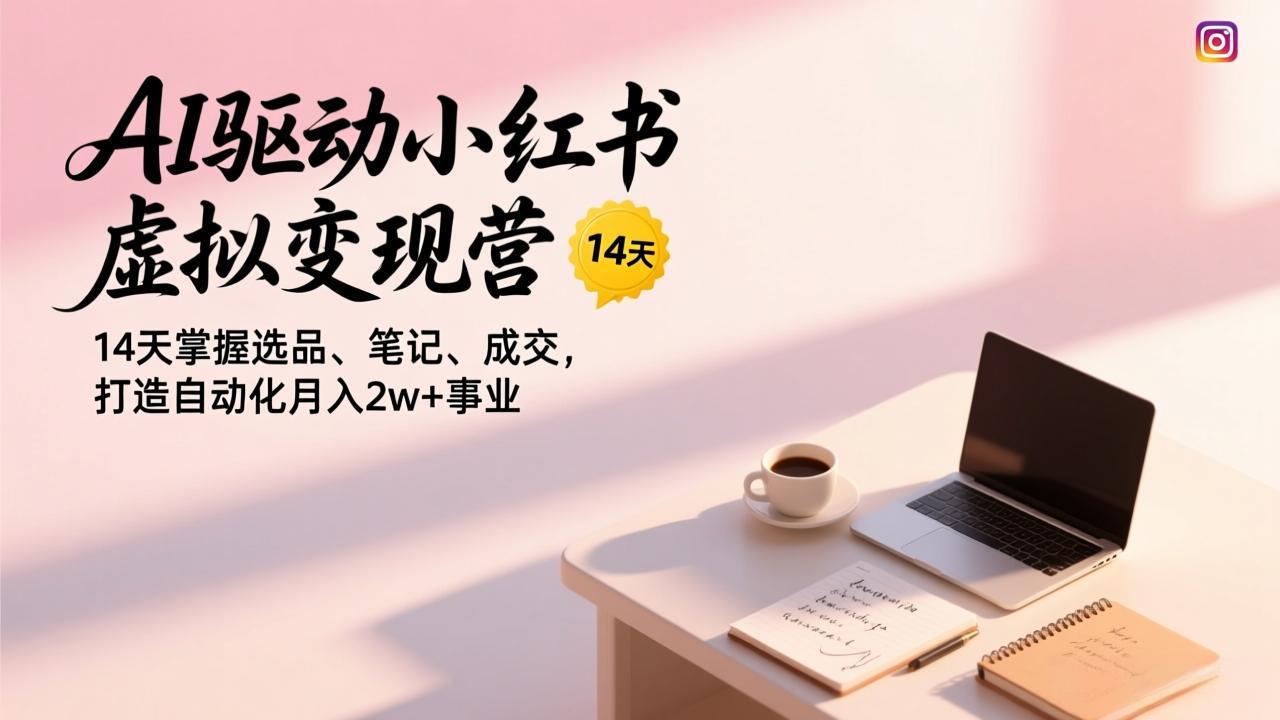 AI驱动小红书虚拟变现营,14天掌握选品、笔记、成交,打造自动化月入2w+事业-灵感工坊云网创