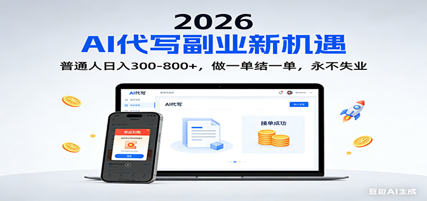 2026 副业首选！AI 代写日入 300-800，普通人0门槛，做一单结一单！-灵感工坊云网创