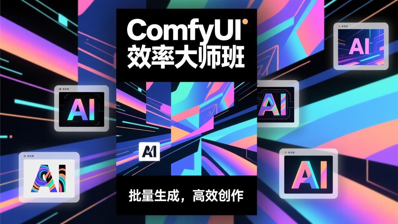 ComfyUI效率大师班:工作流搭建,批量生成,将个人AI出图效率提升5-10倍,月接单收入1-3万-灵感工坊云网创
