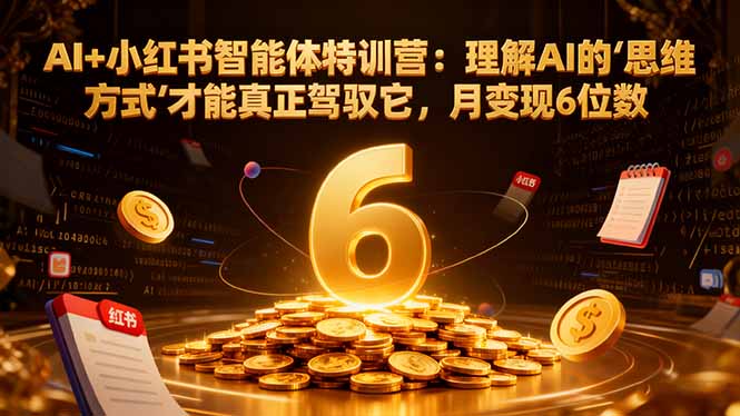 AI+小红书智能体特训营2.0-更新:理解AI的思维方式才能真正驾驭它,月变现6位数-灵感工坊云网创
