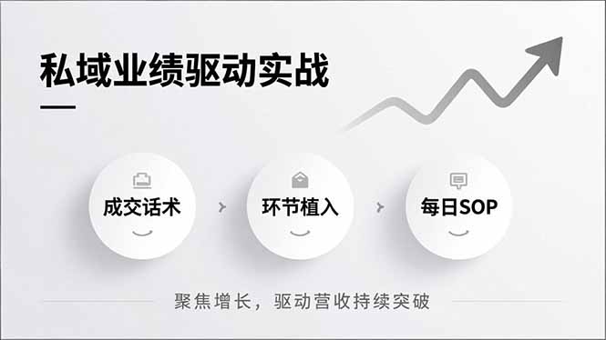 私域业绩驱动实战,成交话术、环节植入、每日SOP,聚焦增长,驱动营收持续突破-灵感工坊云网创
