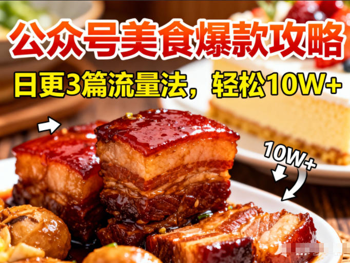 公众号搬运美食爆款攻略,日更3篇流量主打法,轻松10W+阅读-灵感工坊云网创