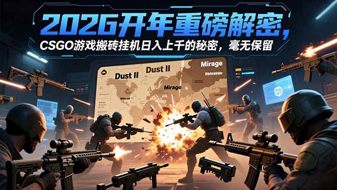 2026开年重磅解密,CSGO游戏搬砖挂机日入上千的秘密,毫无保留-灵感工坊云网创