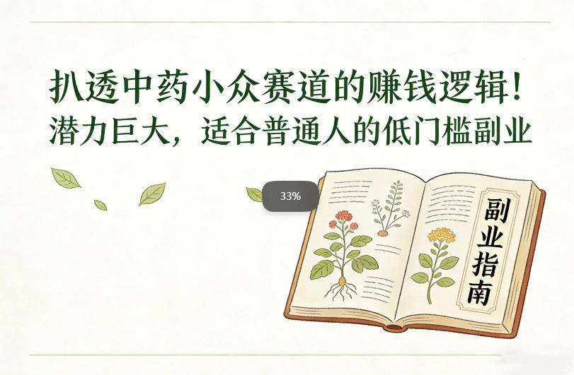 扒透中药小众赛道的賺米逻辑,潜力巨大,适合普通人的低门槛副业-灵感工坊云网创