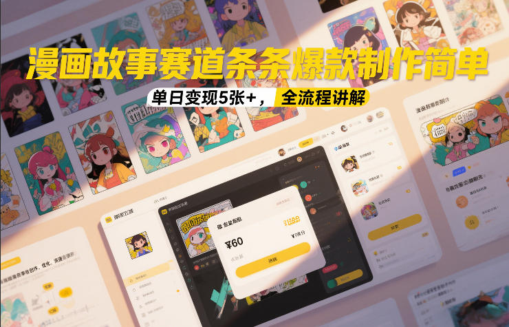 漫画故事赛道条条爆款制作简单，单日变现5张+，全流程讲解-灵感工坊云网创
