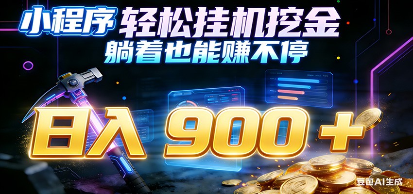 小程序挂机挖金,自动赚金币换现金,多号并行日入900+,轻松搞副业-灵感工坊云网创