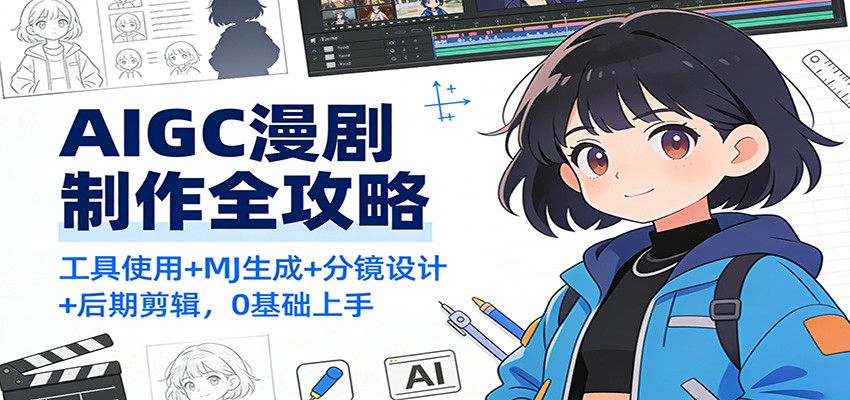 AIGC漫剧制作全攻略：工具使用+MJ生成+分镜设计+后期剪辑，0基础上手-灵感工坊云网创
