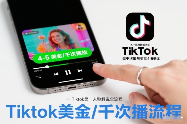 TK中视频计划项目,Tiktok第一人称解说流程,每干次播放奖励4-5美金-灵感工坊云网创