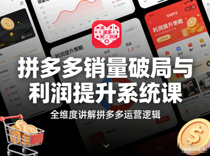 拼多多销量破局与利润提升系统课,全维度讲解拼多多运营逻辑-灵感工坊云网创