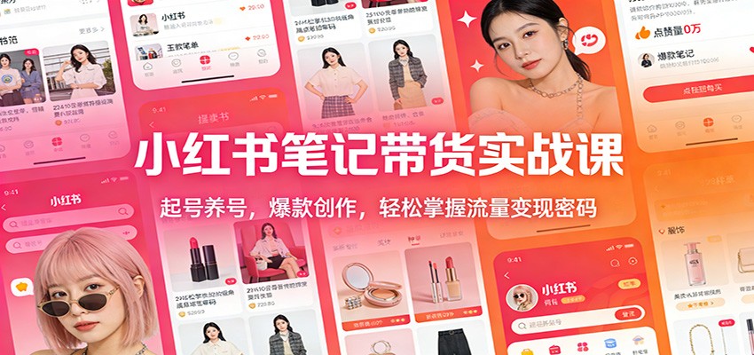 小红书笔记带货实战课:起号养号,爆款创作,轻松掌握流量变现密码-灵感工坊云网创